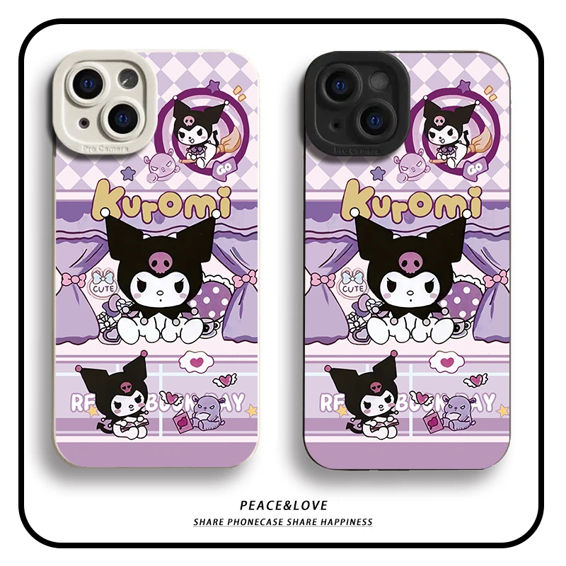 可爱紫色库洛米手机壳适用于苹果13华为荣耀VIVOOPPO小米红米一加