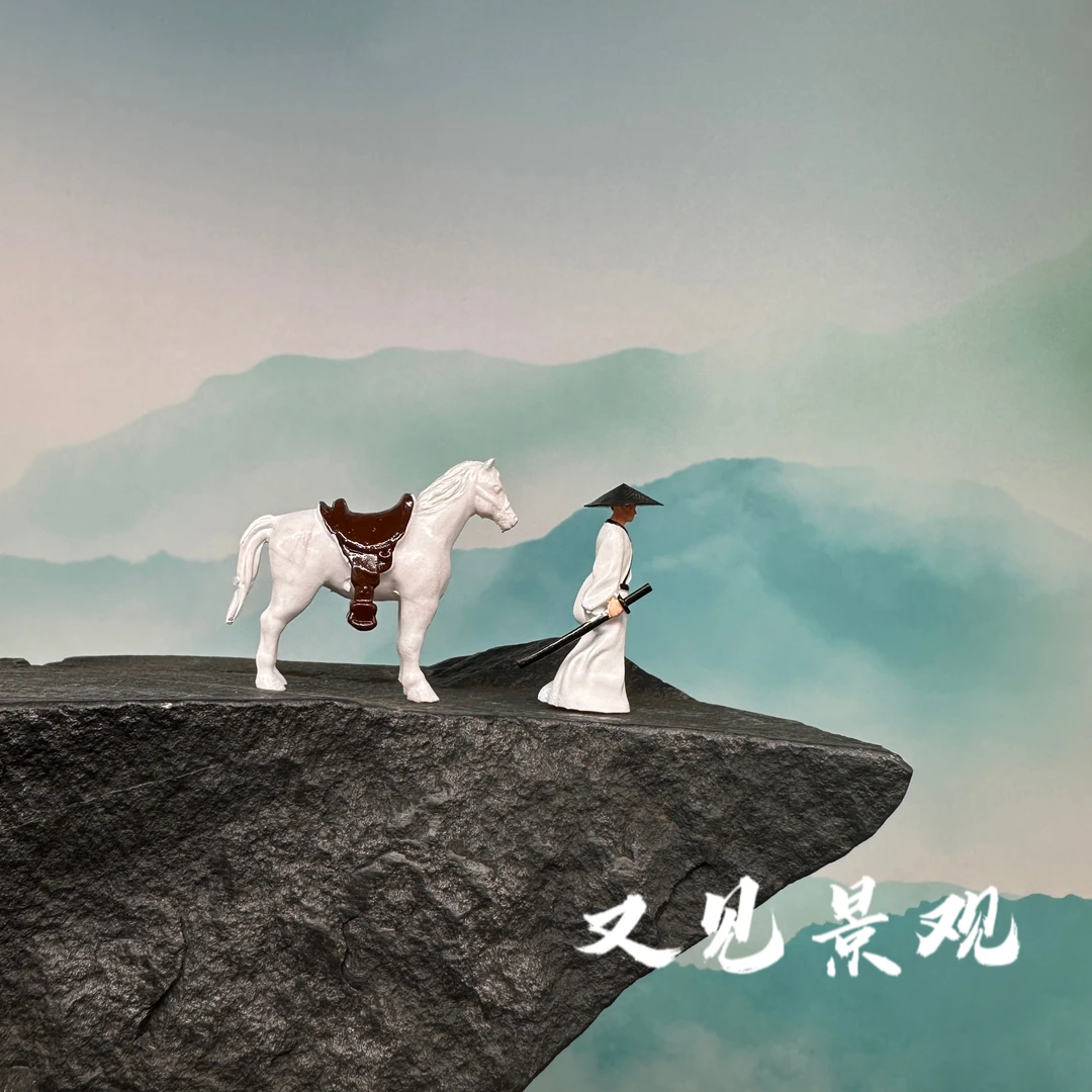 剑客——7树脂人物微景观精品摆件奇石沙盘假山置景装饰摆盘都可用