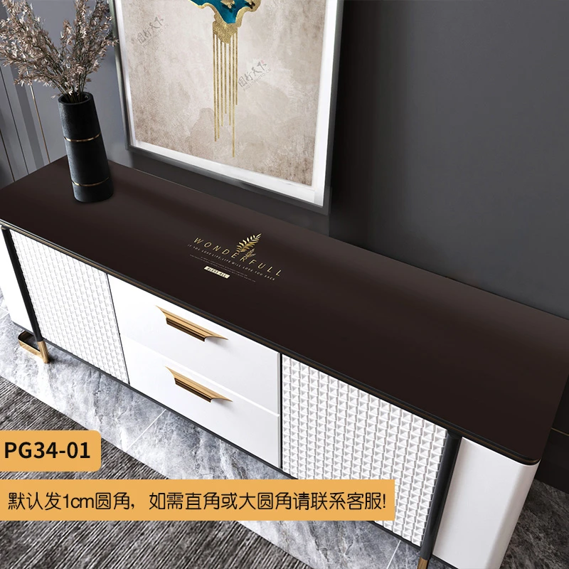 现代高级感直角防烫电视柜垫家用防水防油免洗轻奢长方形防尘圆角