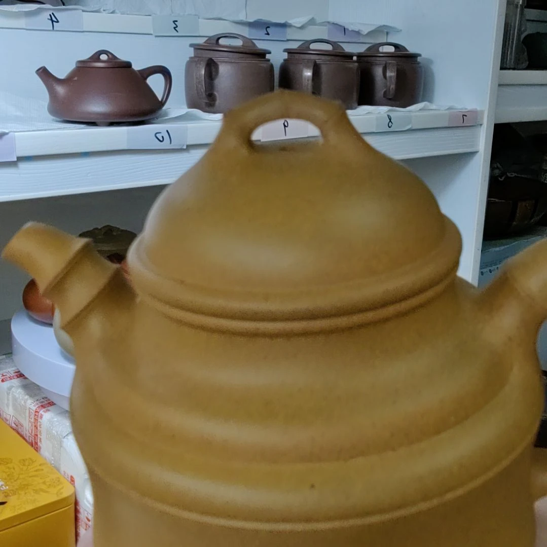 紫砂茶壶黄段竹节壶