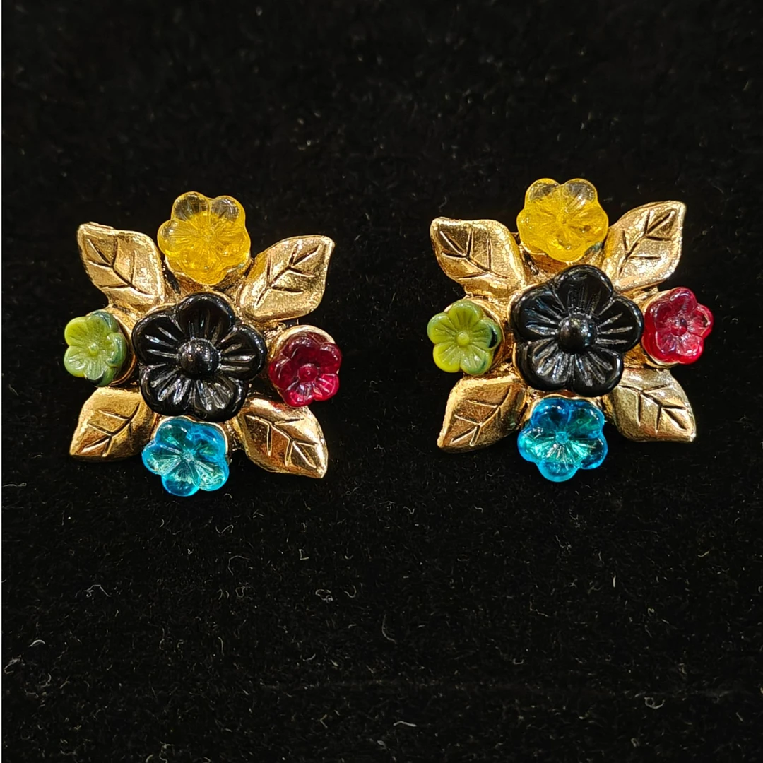 铜合金玻璃耳饰 中古耳夹