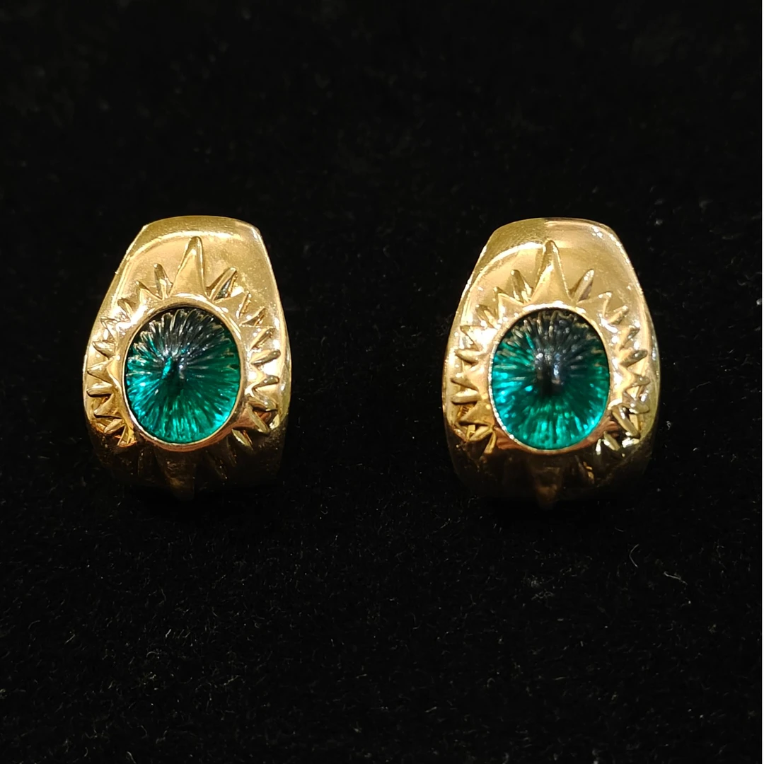 铜合金玻璃耳饰 中古耳夹