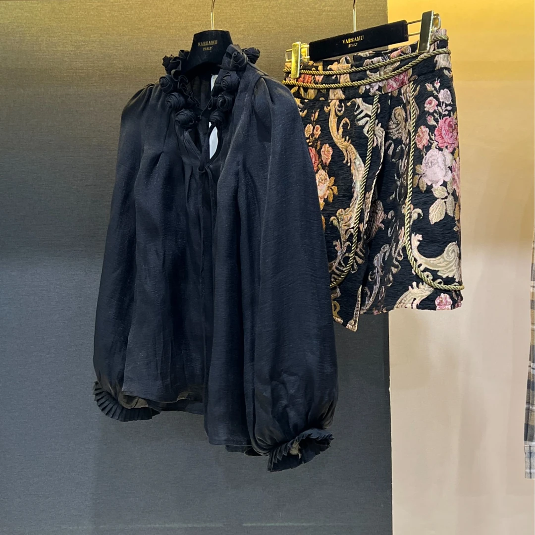 新款百搭黑玫瑰套装