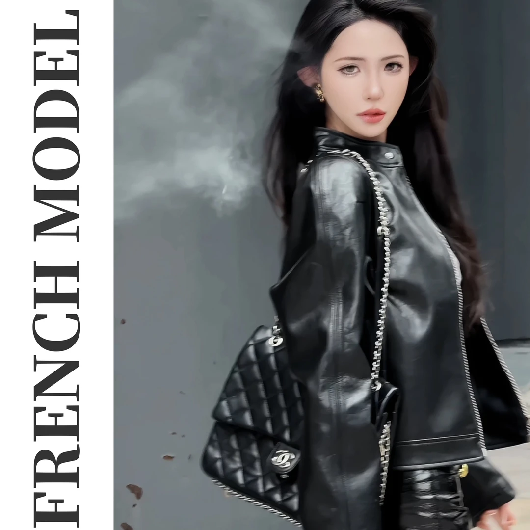 法模FRENCH MODEL 畑畑.2024秋季时尚高端气质皮衣外套 40960261