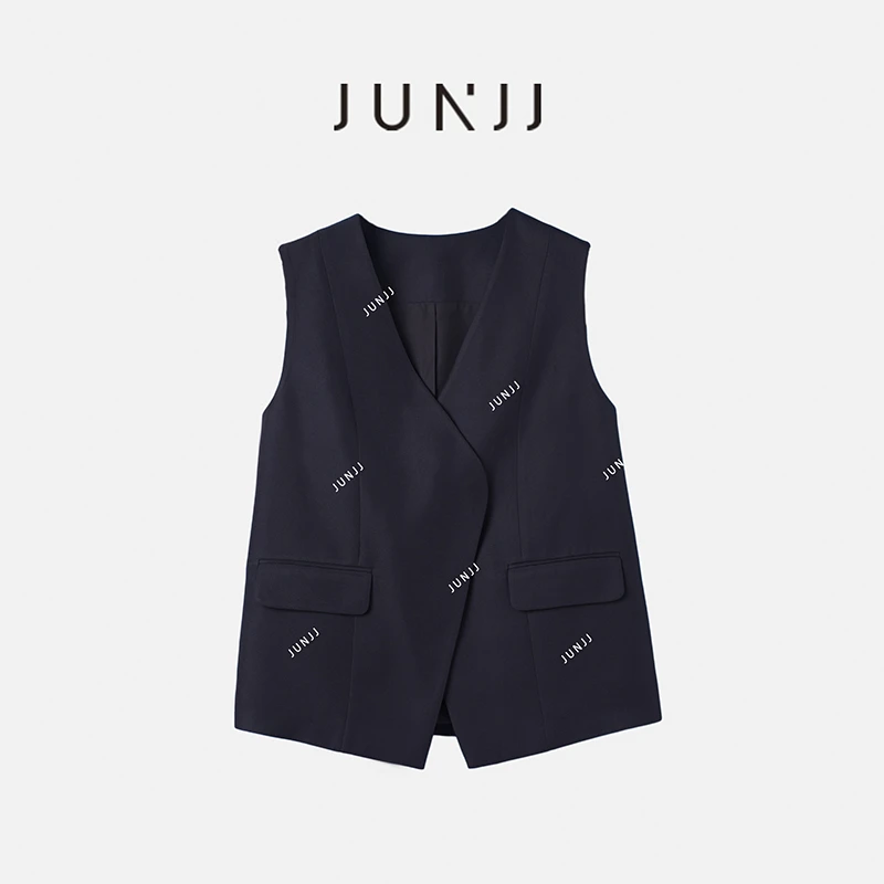 JUNJJ【恒星马甲】新款复古显瘦黑西装马甲休闲宽松西装无袖小外套