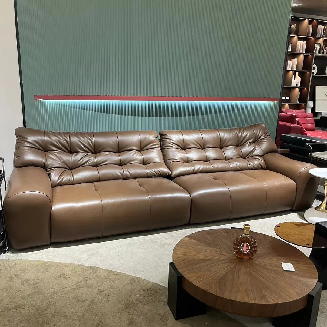 大黑熊沙发意式现代简约青皮客厅直排组合大小户型沙发