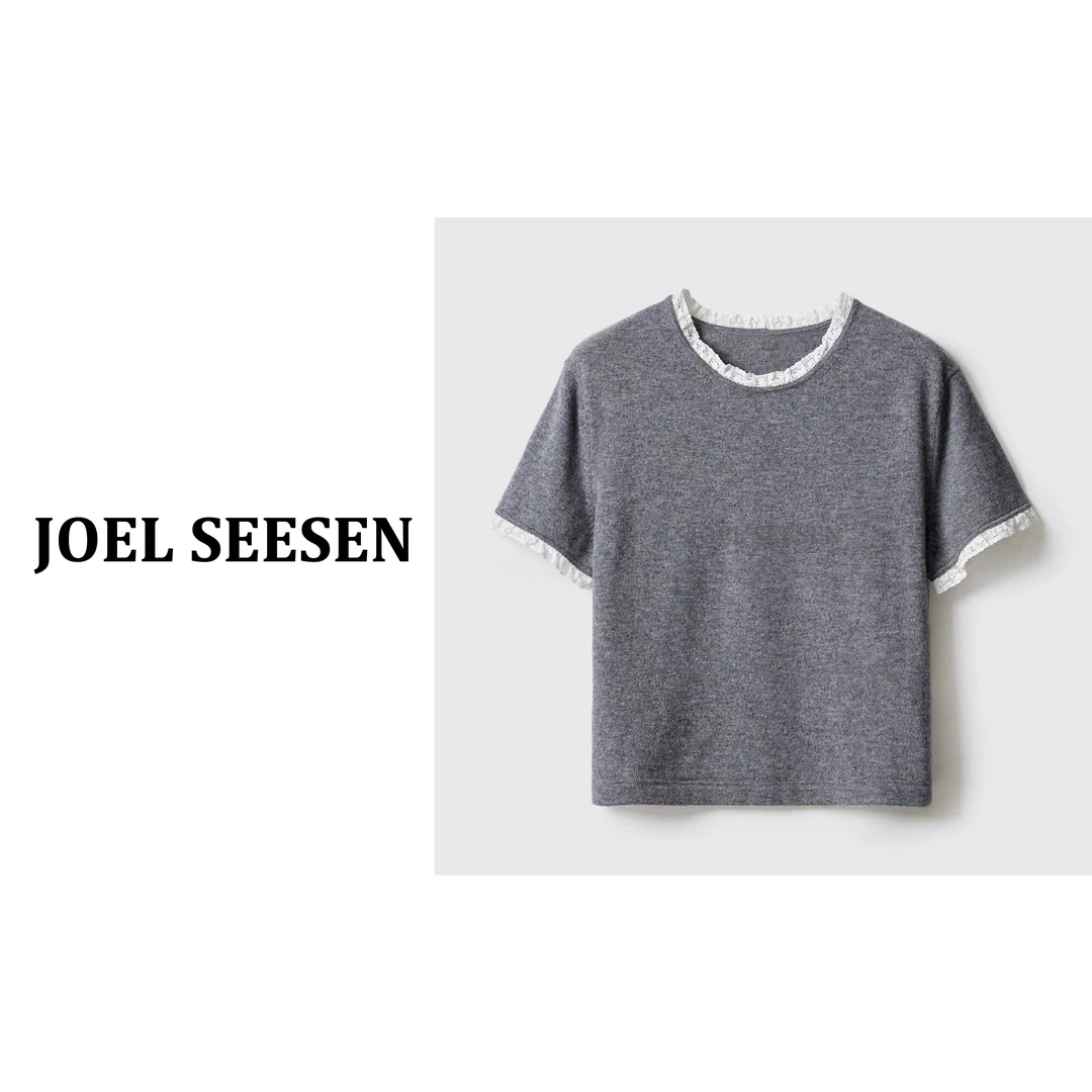 芭蕾风设计感气质纯羊毛花边短袖开衫三件套23335/23333/23334