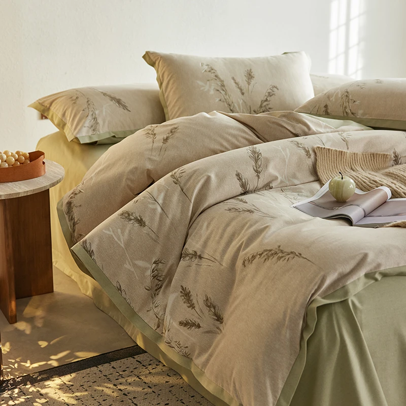 床上四件套纯棉全棉100春夏季被套单双人宿舍床单被罩床品三件套