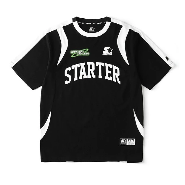 STARTER荧光系列撞色拼接T恤男女同款宽松美式休闲上衣STI2C0236M