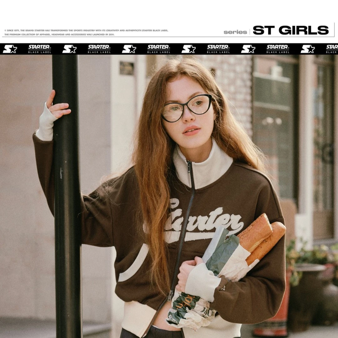STARTER 春秋款立领美式复古学院风休闲运动夹克外套STDI2C5103