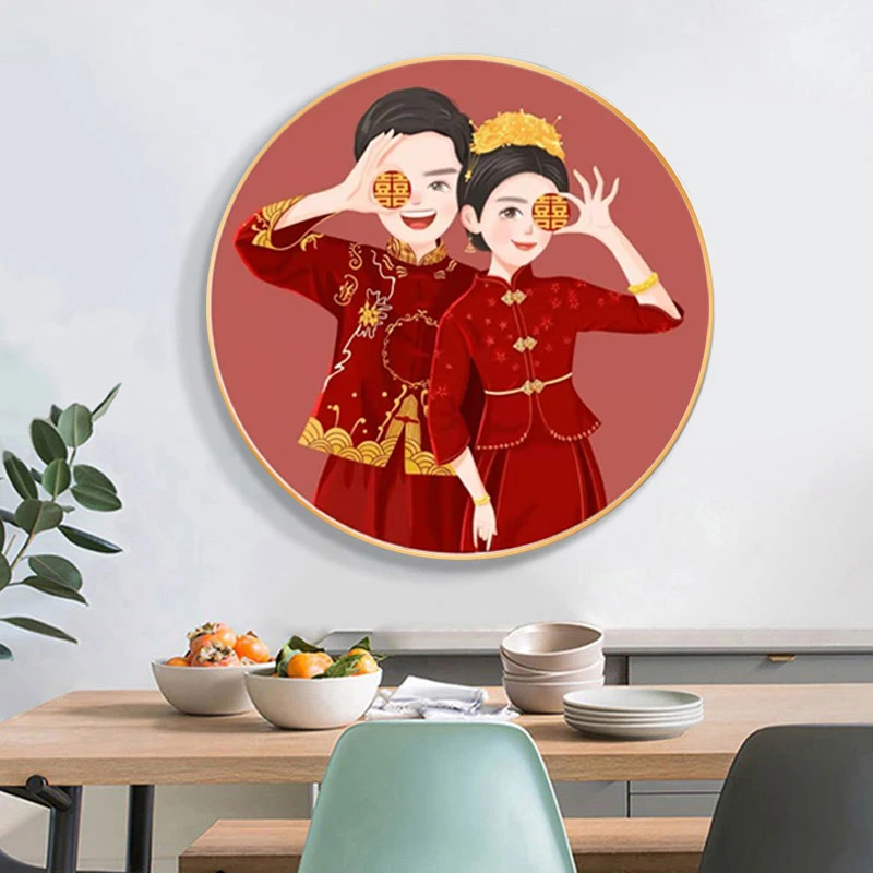 【大格】中国风刺绣卧室卡通画喜庆新婚百喜图十字绣满绣