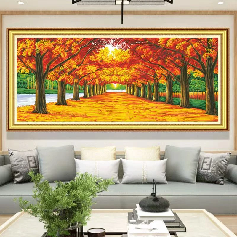 【大格】黄金满地新版十字绣36色满绣无勾边客厅卧室现代简约