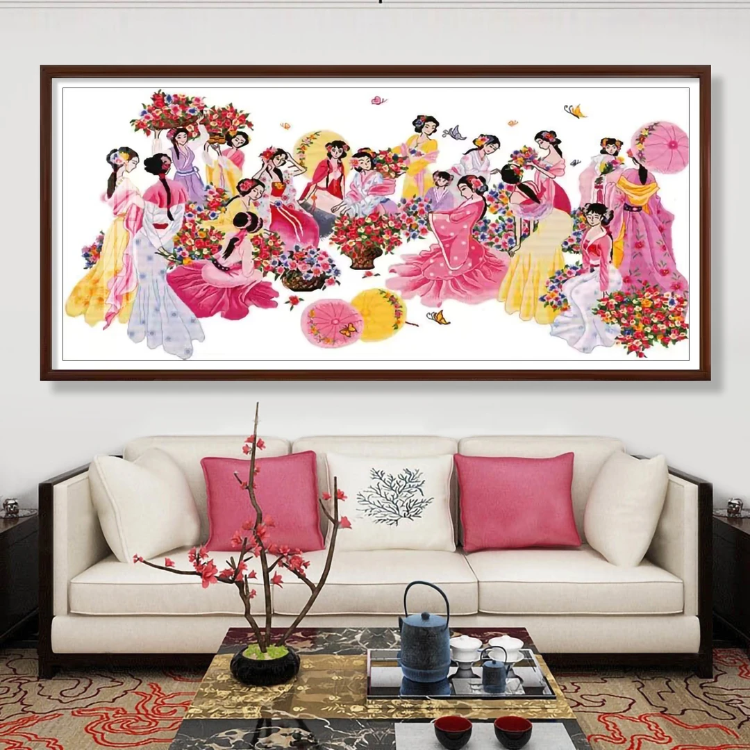 【大格】中国风刺绣盛世花海客厅卧室十字绣59色非满绣无勾边