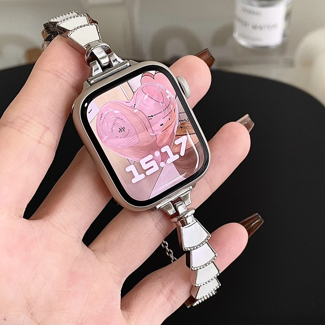 天然贝壳手链款适用S8手表带Watch7654321代SE通用Ultra