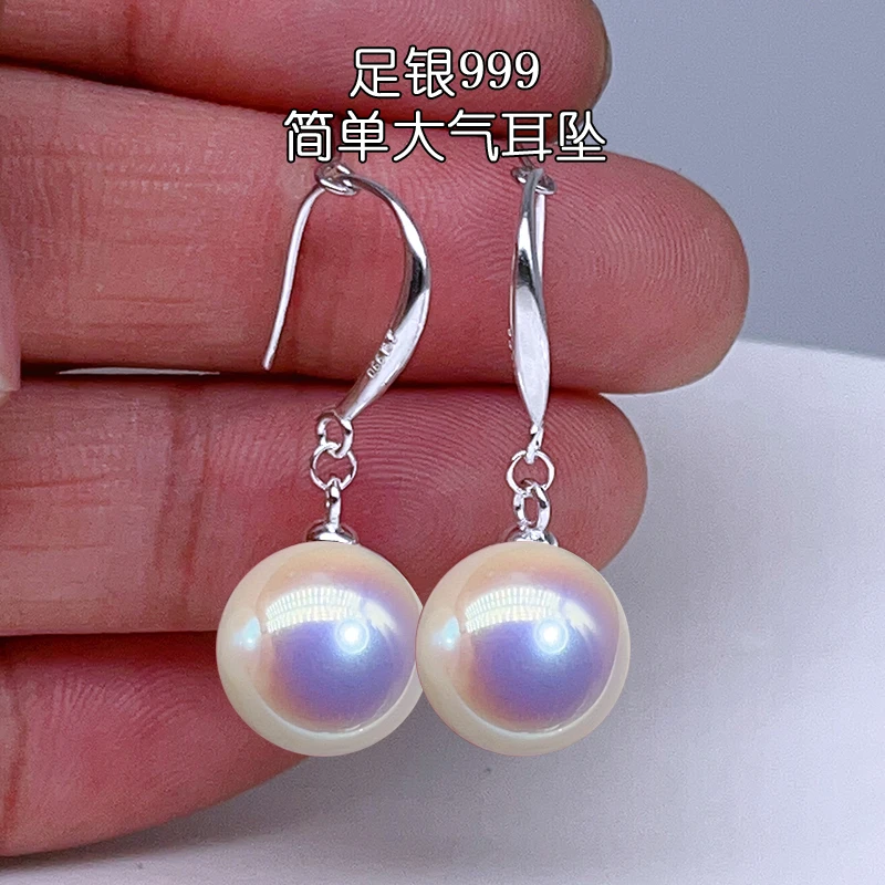 足银耳饰 足银999 纯银耳环女高端人士气质妈妈耳坠百搭时尚耳饰
