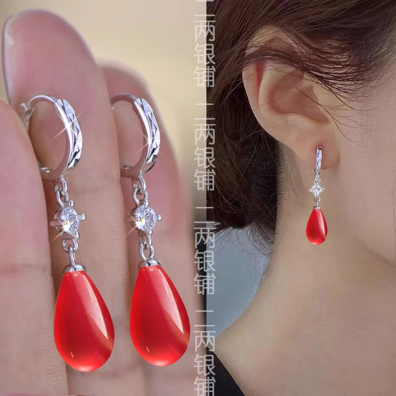 耳扣女气质s925纯银耳环2025年新款火爆款时尚百搭耳坠送妈妈耳饰