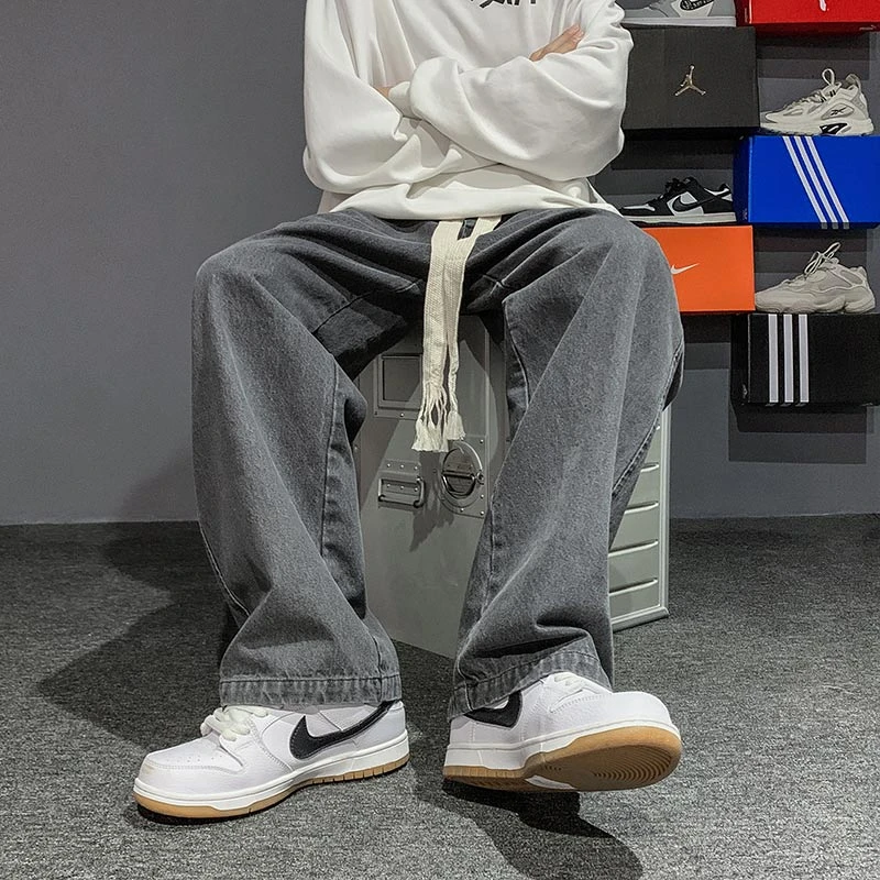 迈特优《新品上市》潮流高街牛仔裤ins百搭直筒阔腿长裤 6921
