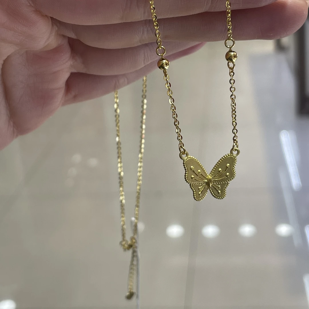 5G足金999梦蝶套链时尚百搭