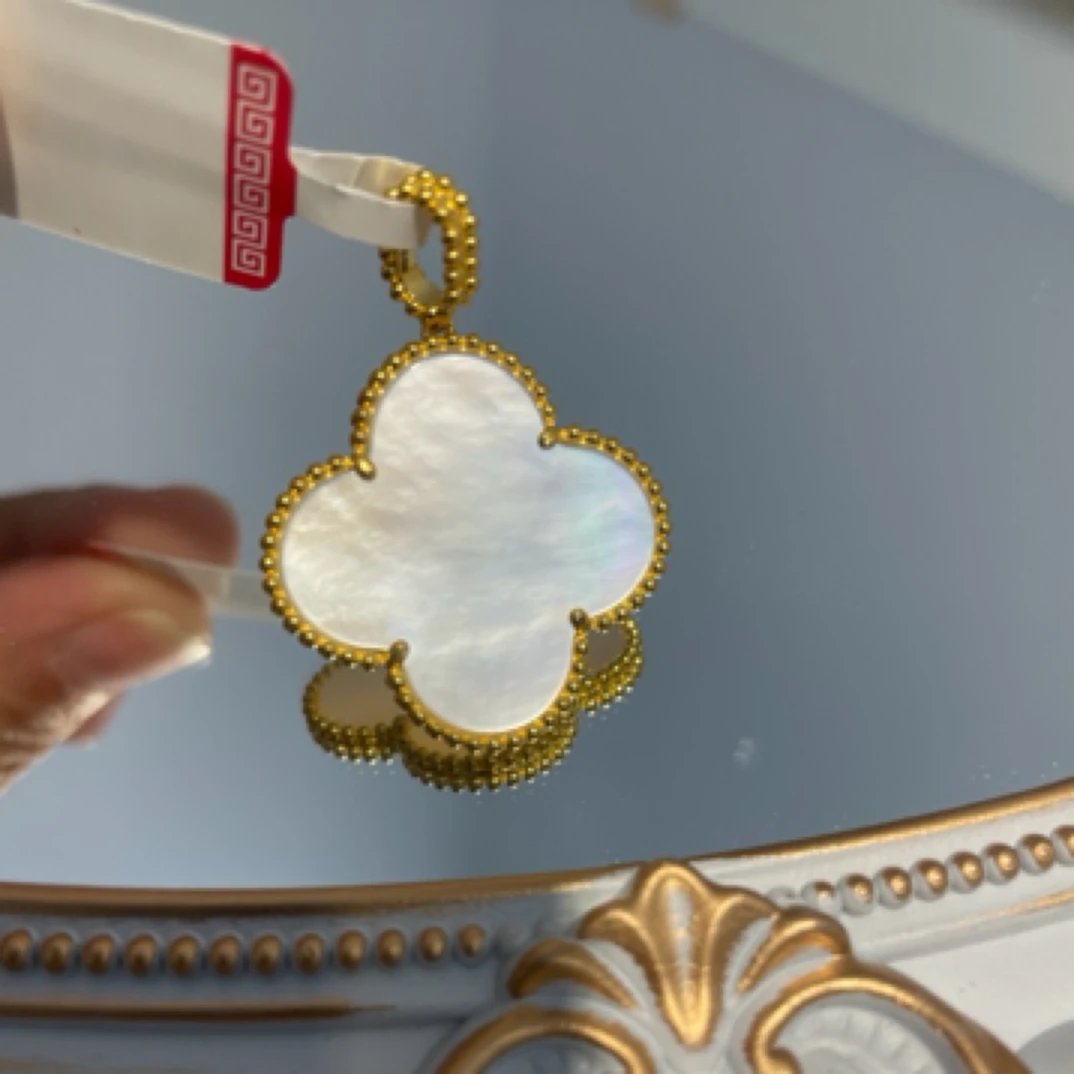 足金999黄金白色五花四叶草吊坠多样性发货