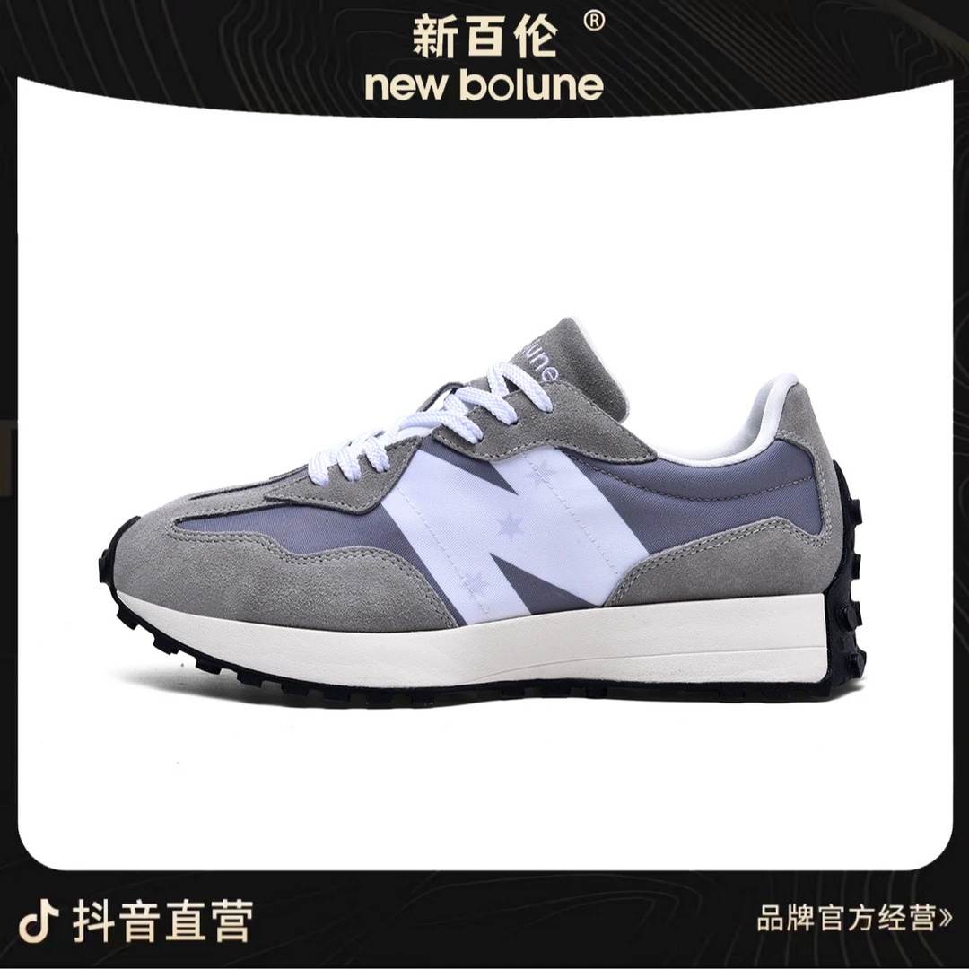 【New Bolune】327-全牛皮舒适百搭复古情侣运动休闲鞋QF