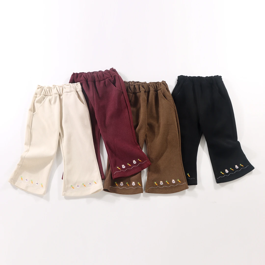 【流浪丹宁】女童裤子秋装洋气女宝宝休闲裤小童长裤秋冬儿童喇叭裤