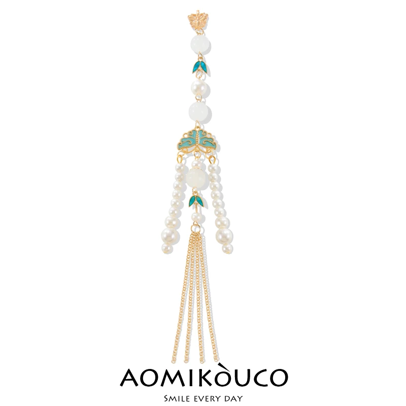 合金胸针 复古精致珍珠吊坠旗袍压襟流苏挂件汉服茶服国潮配饰684