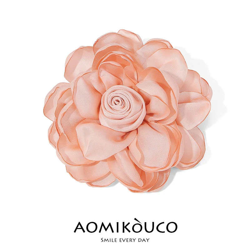 非金属布艺胸针 新中式立体布艺莲花胸花别针连衣裙西装配饰品071