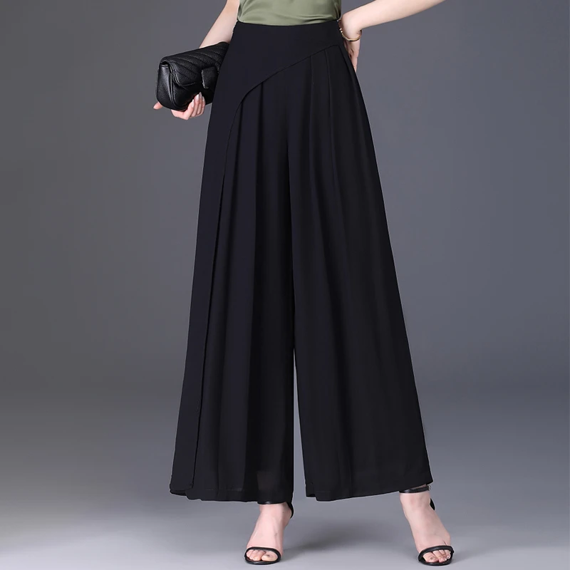 2024夏季阔腿裤新款高腰直筒裤垂感宽松休闲裤时尚显瘦拖地裤飘逸