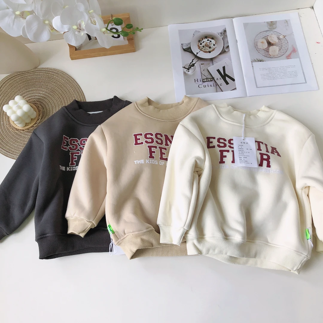 E21儿童加绒E字母卫衣