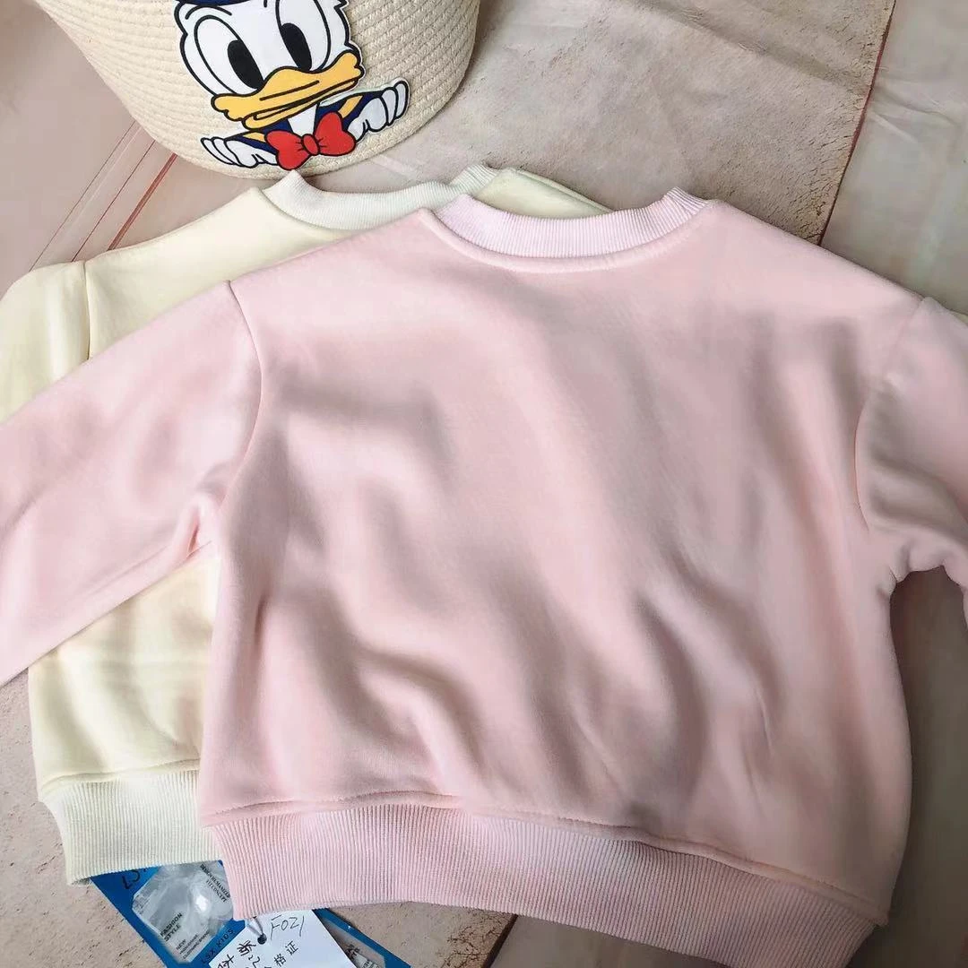 F021蓝色儿童冬款太空猫字母加绒卫衣