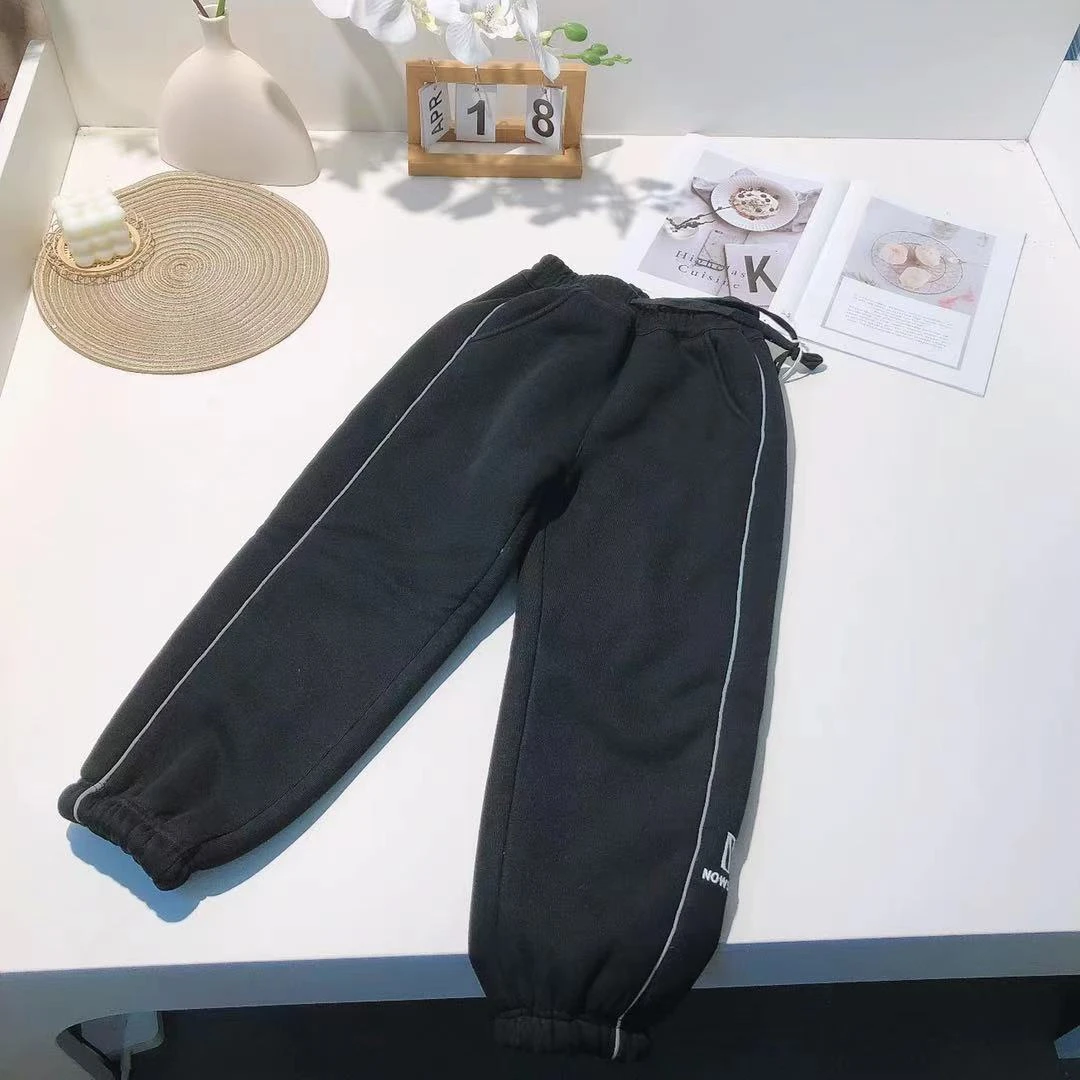 J62中童吉诺冬款加厚糕糕绒白边休闲裤9916