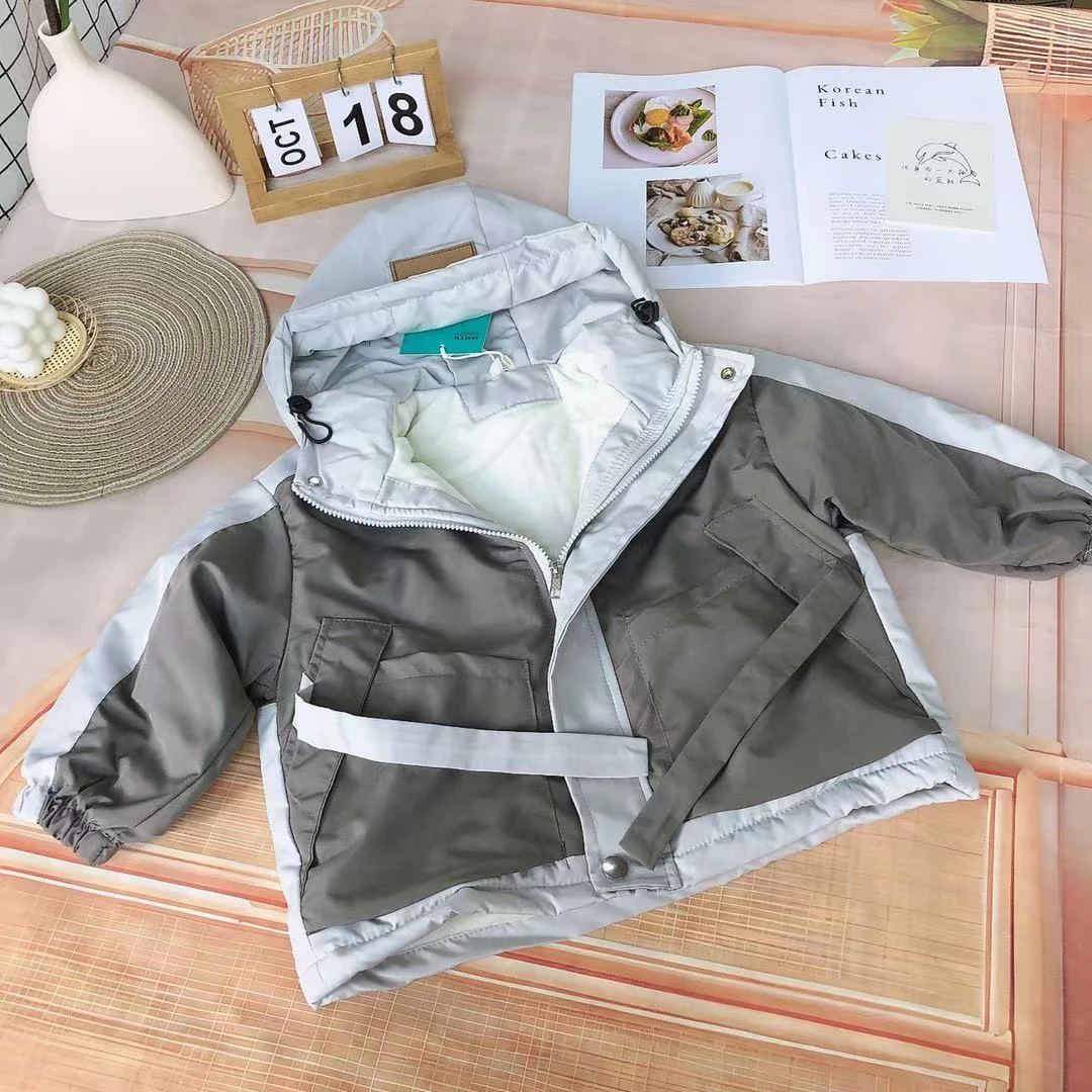 F253儿童冬季加绒外套N字母款