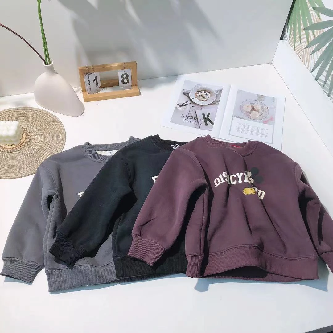 A61点豆儿童加绒卫衣小奇款6513