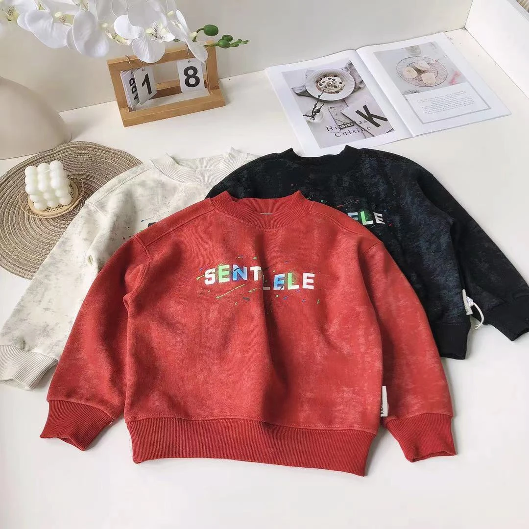 E180非同儿童加绒卫衣S字母596