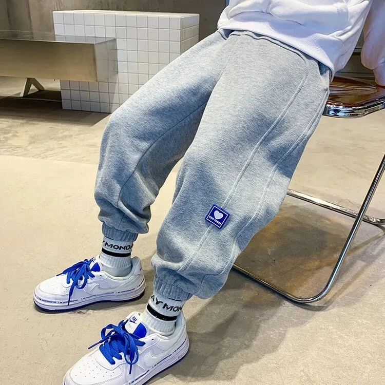 童装男童春秋薄款儿童春季裤新款中腰束脚裤中大童春装舒适长裤子