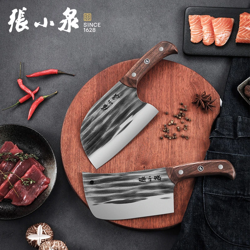 墨染古韵商用菜刀厨师级家庭版专用手工锻打切片刀张小泉斩切刀