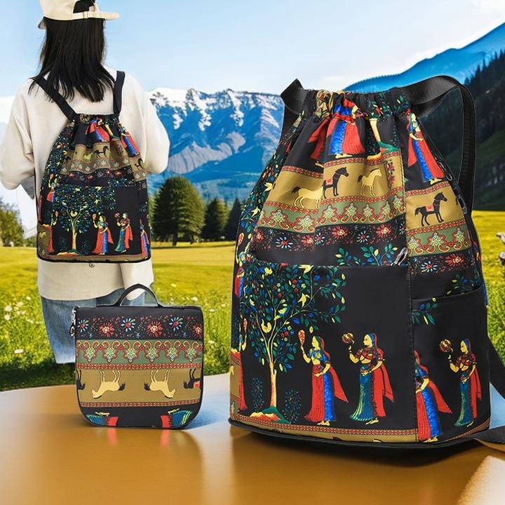 【出行爆款】时尚妈妈背包可折叠大容量双肩包轻便户外休闲包防泼水