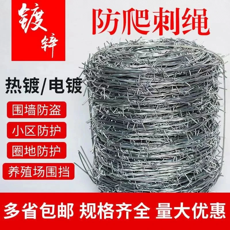 刺绳围栏网养殖网防爬防盗网铁刺网