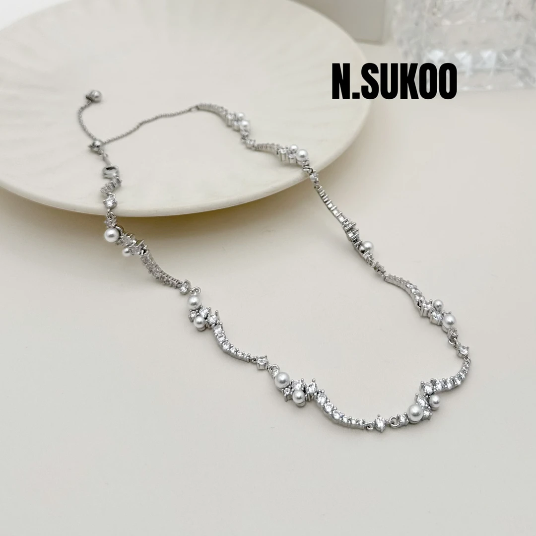 铜合金合成锆石项链 X0134 时尚气质满天星锁骨项链