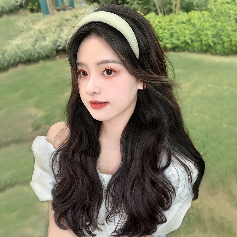 【慵懒女孩】假发女长发一片式无痕接发片假发片长卷发发箍假发