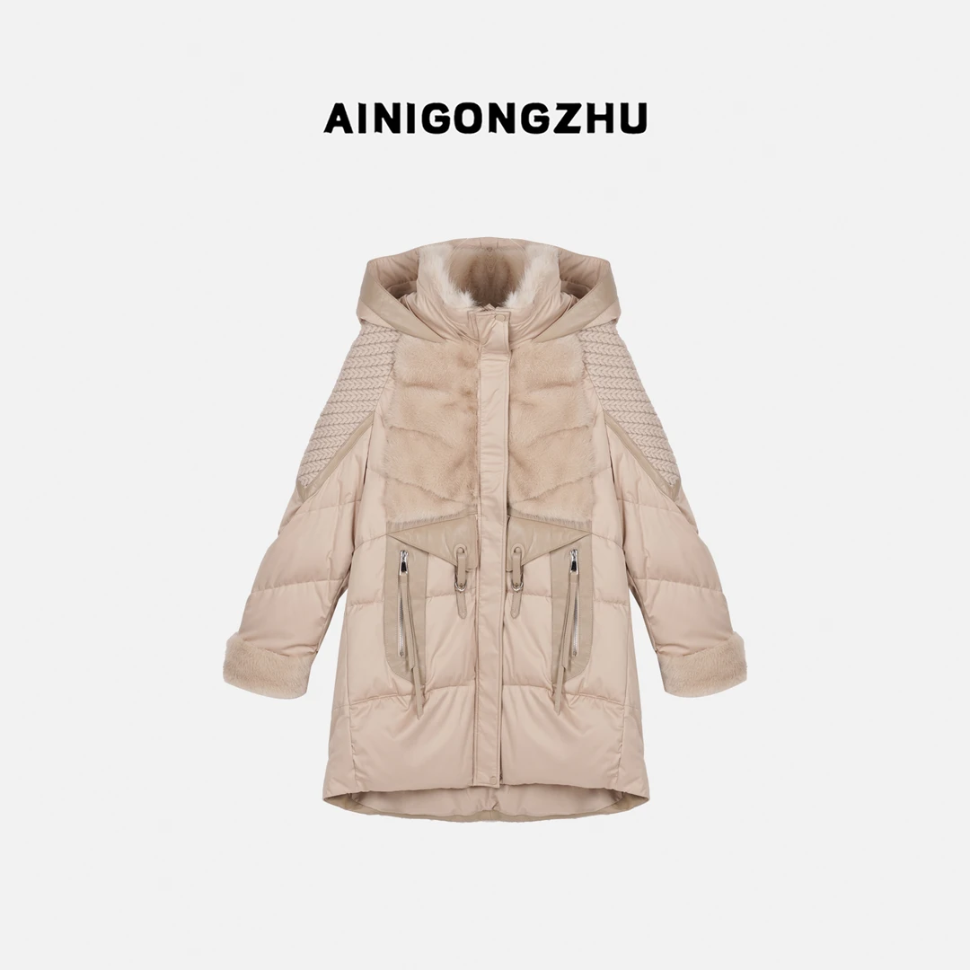 AINIGONGZHU/艾妮公主2024秋冬中长款保暖百搭羽绒外套635