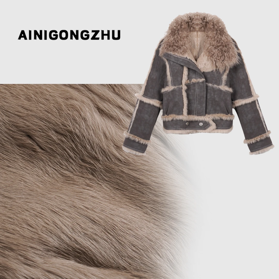 AINIGONGZHU/艾妮公主秋冬设计款时尚女士兔毛皮一体短外套F2022