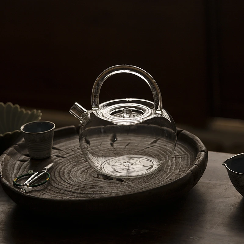 慕兮苹果玻璃提梁壶耐热加厚泡茶壶冷泡壶明火可烧煮水壶电陶茶炉
