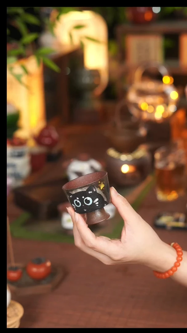【闪购商品】景德镇手工猫咪杯子(黑猫)