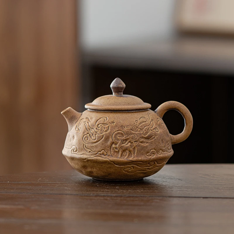 【岚酌专属】老岩泥酱釉茶壶飞天壶