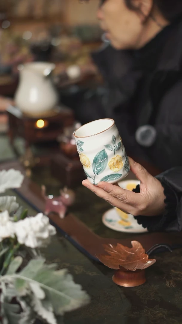 【闪购商品】密胺瓷片黄花杯