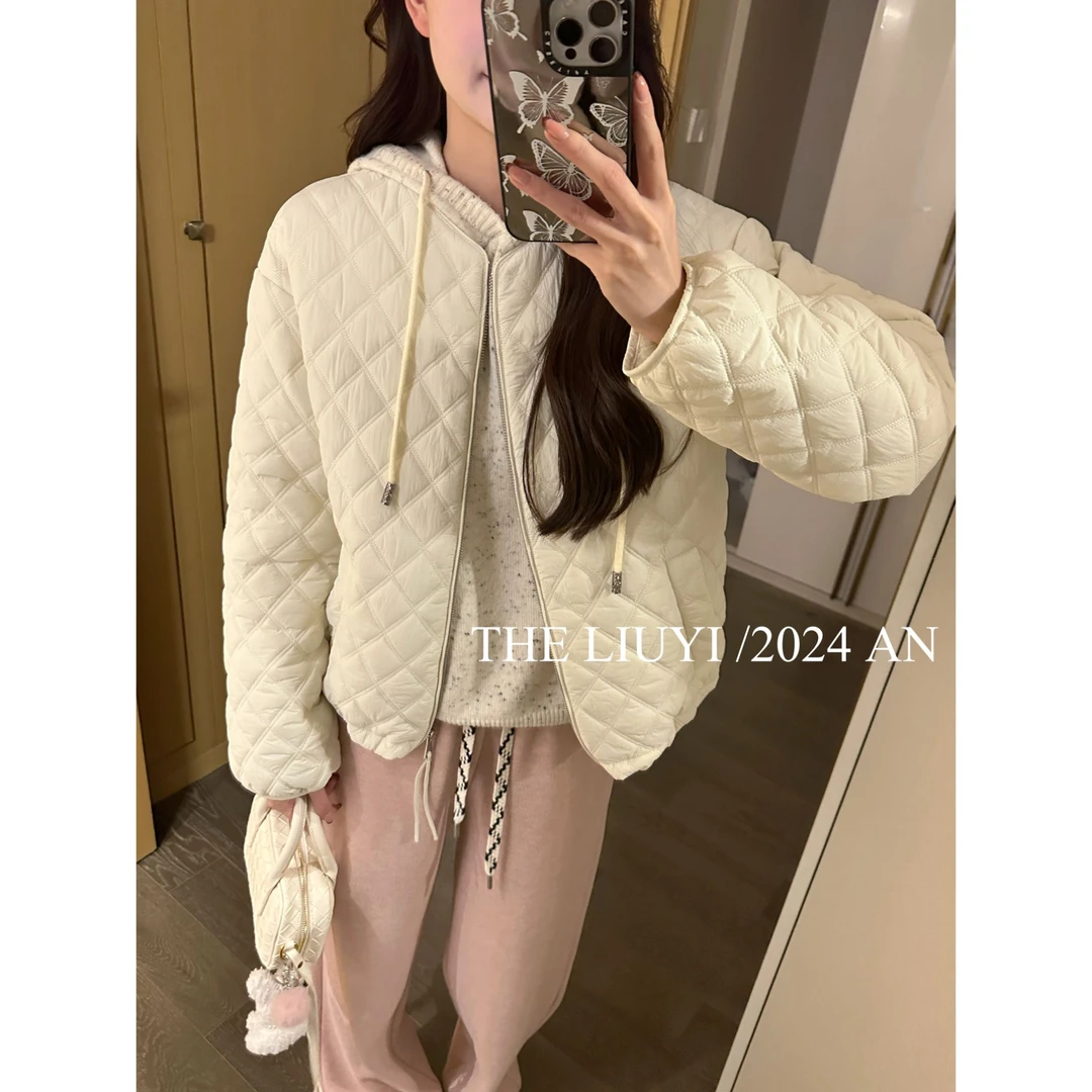 【LIUYI】方糖~冬季保暖菱格棉服拉链外套410191