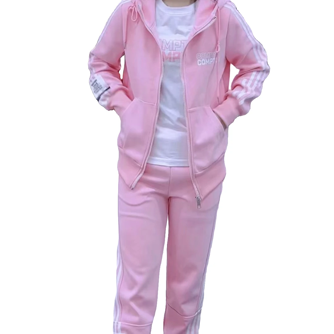 1372春季新款三件套短袖+外衣+裤子时尚休闲潮流百搭连帽