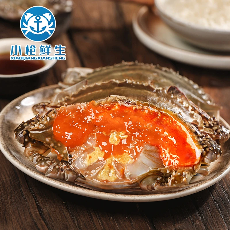 3只装 飞机红膏呛蟹炝蟹舟山特产活蟹腌制即食  顺丰