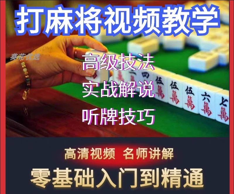 视频课程攻略高阶手法自学零基础入门精通打麻将技巧